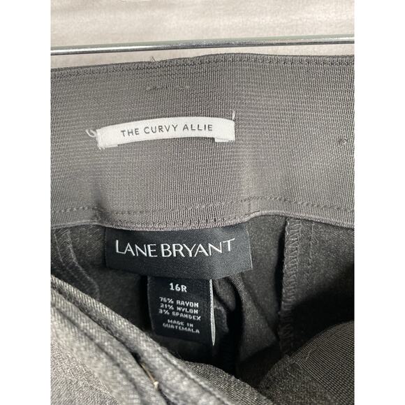 Lane Bryant The Curvy Allie Pants 16R Gray Sexy Stretch Trouser Straight Leg - Picture 3 of 11